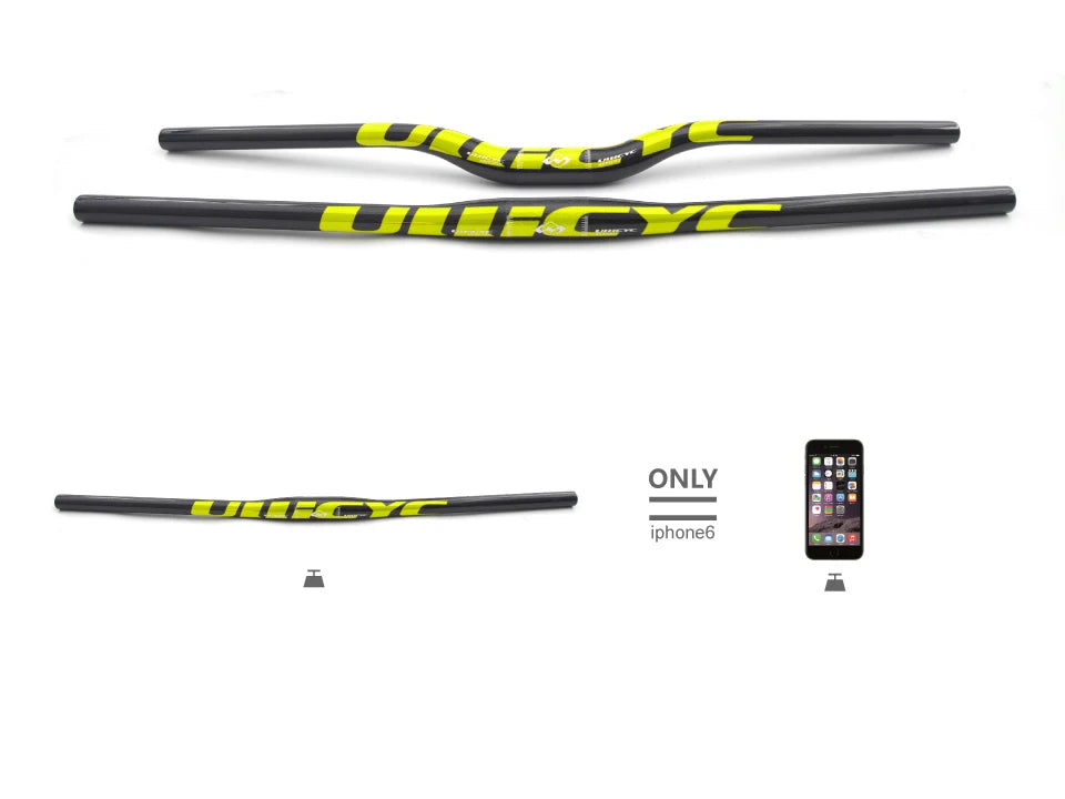 ULLICYC 3K Carbon MTB Lenker – 31.8mm | 580–740mm | Flat & Rise | Fluorescent Yellow | Trail & Enduro