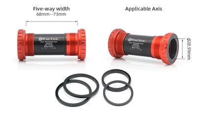 KACTUS Bicycle Bottom Bracket BSA Thread Kit Road MTB Bike Frame 68/73 for Axis 24/22 and 29/30mm for Shimano/SRAM GXP Crankset