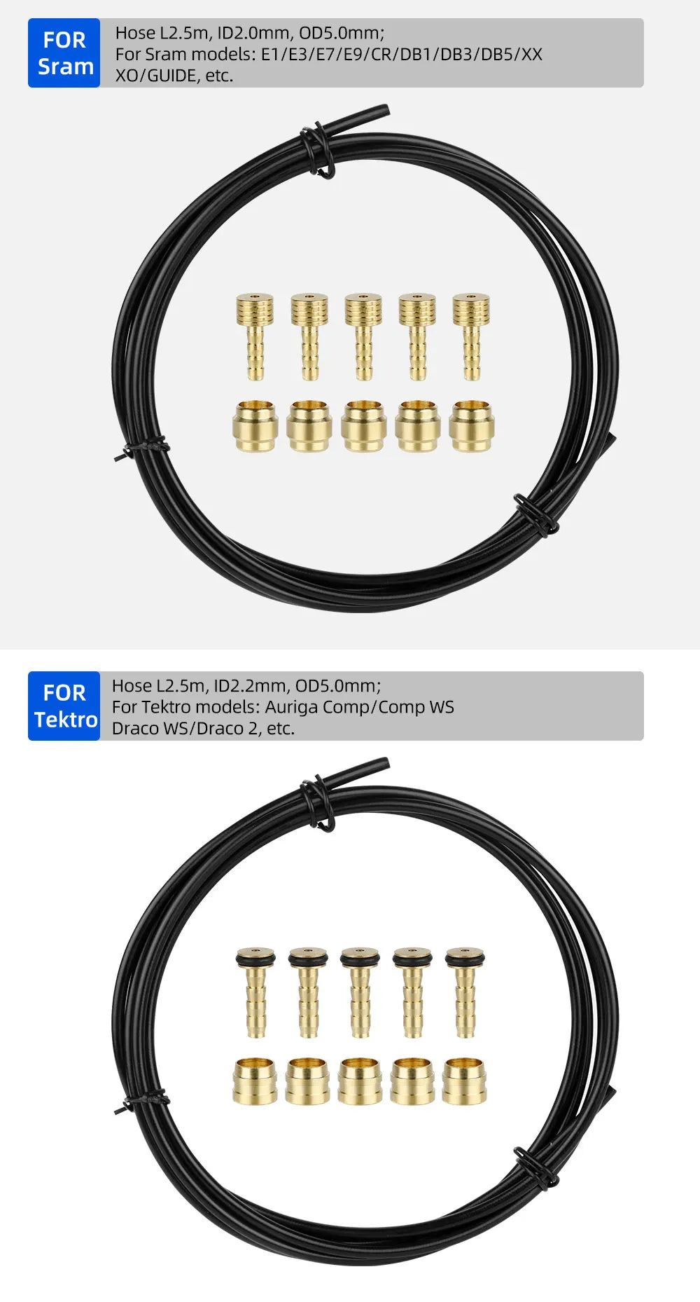 2500mm Bicycle Hydraulic Disc Brake Hose for Shimano BH59 BH90 Sram Magura Tektro 3 Layers Oil Tube Pipe Cycle Brake Replacement