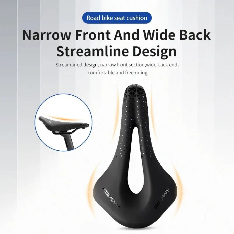 BOLANY Bicycle Saddle PU Leather Ultralight Breathable Comfortable Saddle MTB Bike Seat For Bicycle Accessories