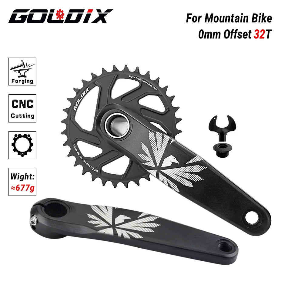 GOLDIX MTB Crankset – 1x | 30/32/34/36/38T | BSA 68/73mm | 170/175mm | GXP incl. Bottom Bracket