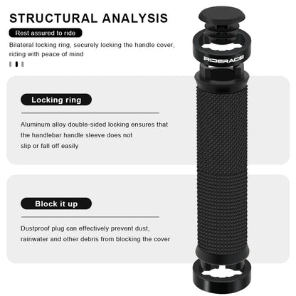 RIDERACE Bicycle Handlebar Grips Lock on MTB Mountain Bike Handle Bar Cover Shockproof Non-Slip Ergonomic Cycling Grips Rubber