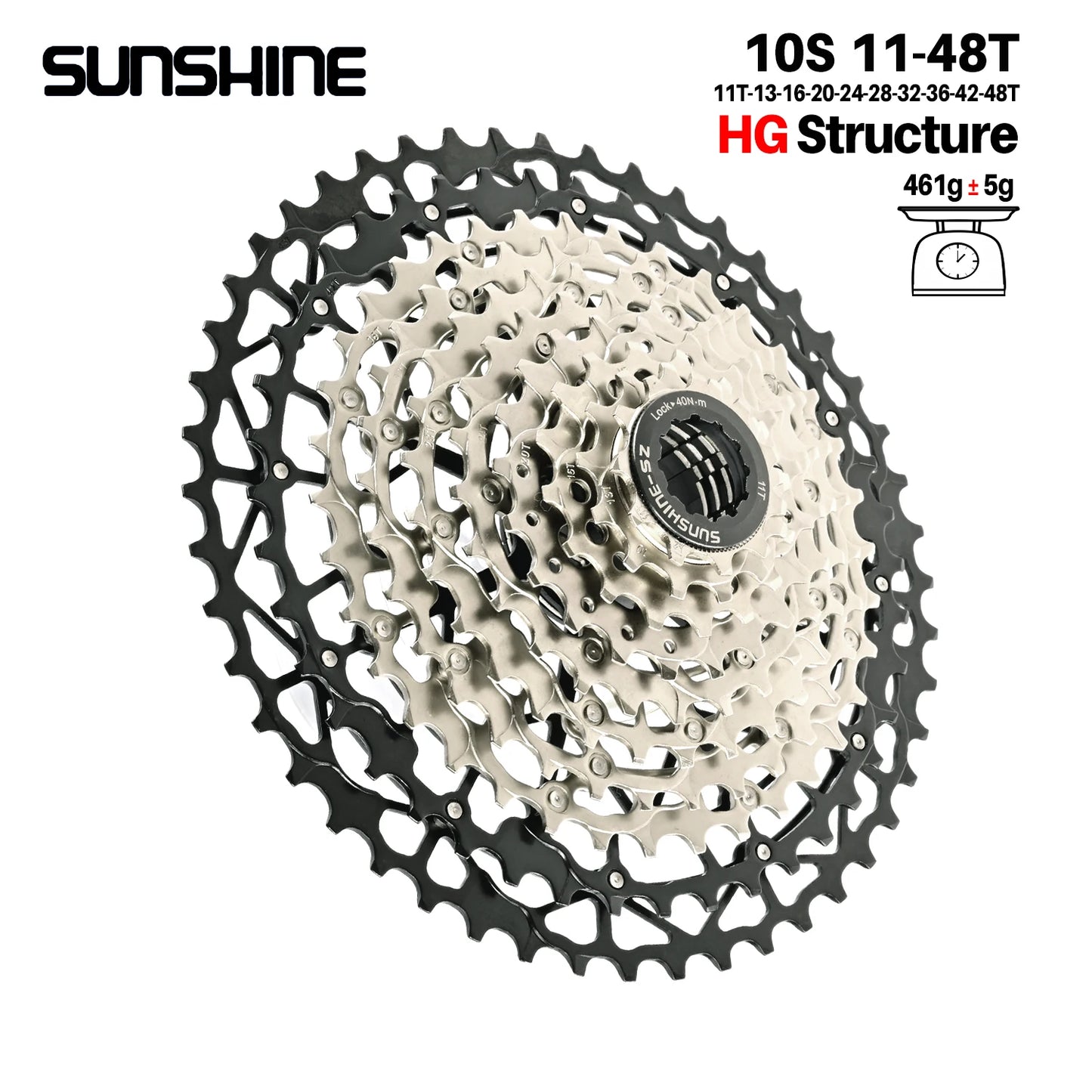 SUNSHINE Ultralight Bicycle Cassette Freewheel Carbon Steel Material 9/10/11/12/13 Speed HG Structure Sprocket for Mountain Bike