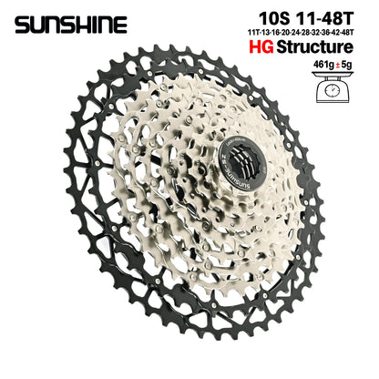SUNSHINE Ultralight Bicycle Cassette Freewheel Carbon Steel Material 9/10/11/12/13 Speed HG Structure Sprocket for Mountain Bike