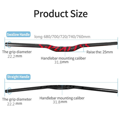 MTB Carbon Lenker – Flat & Riser | 31.8mm | 680–760mm | Hochfest & Ultraleicht
