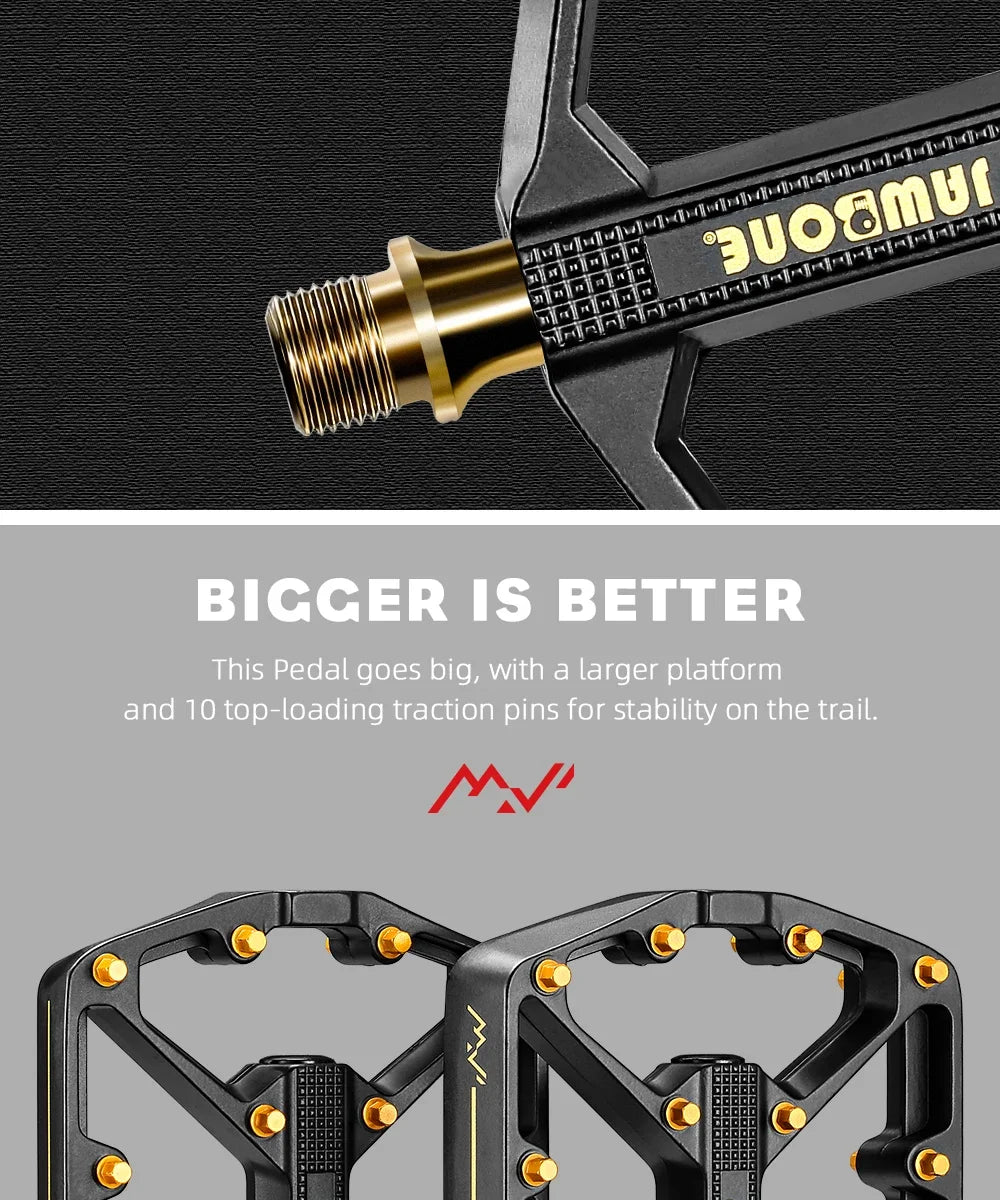 `JAWBONE MTB Flat Pedal | Aluminum 125x104mm CrMo Axle – Trail & Enduro`