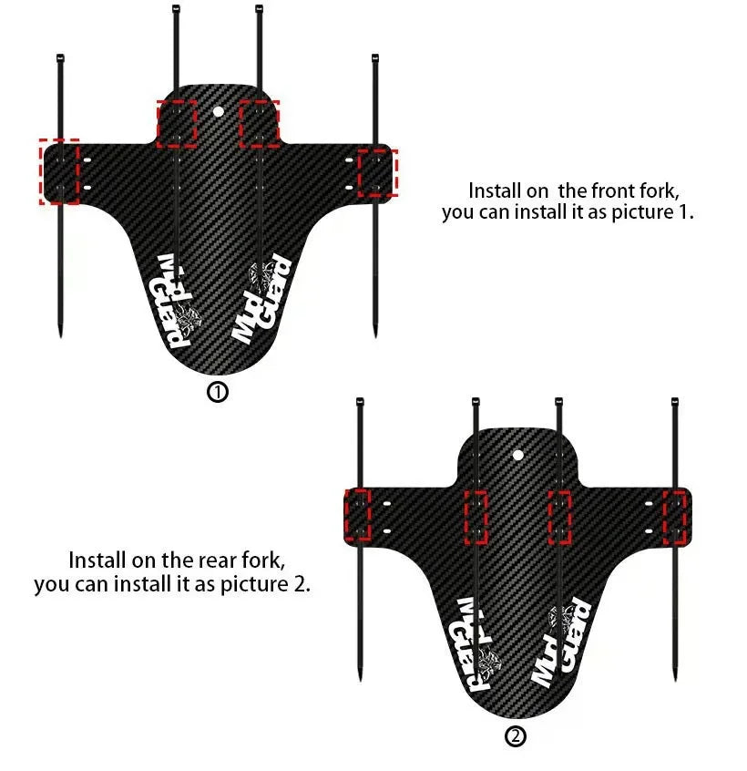 2 x Mud Guard Carbon Optik  Front/Rear