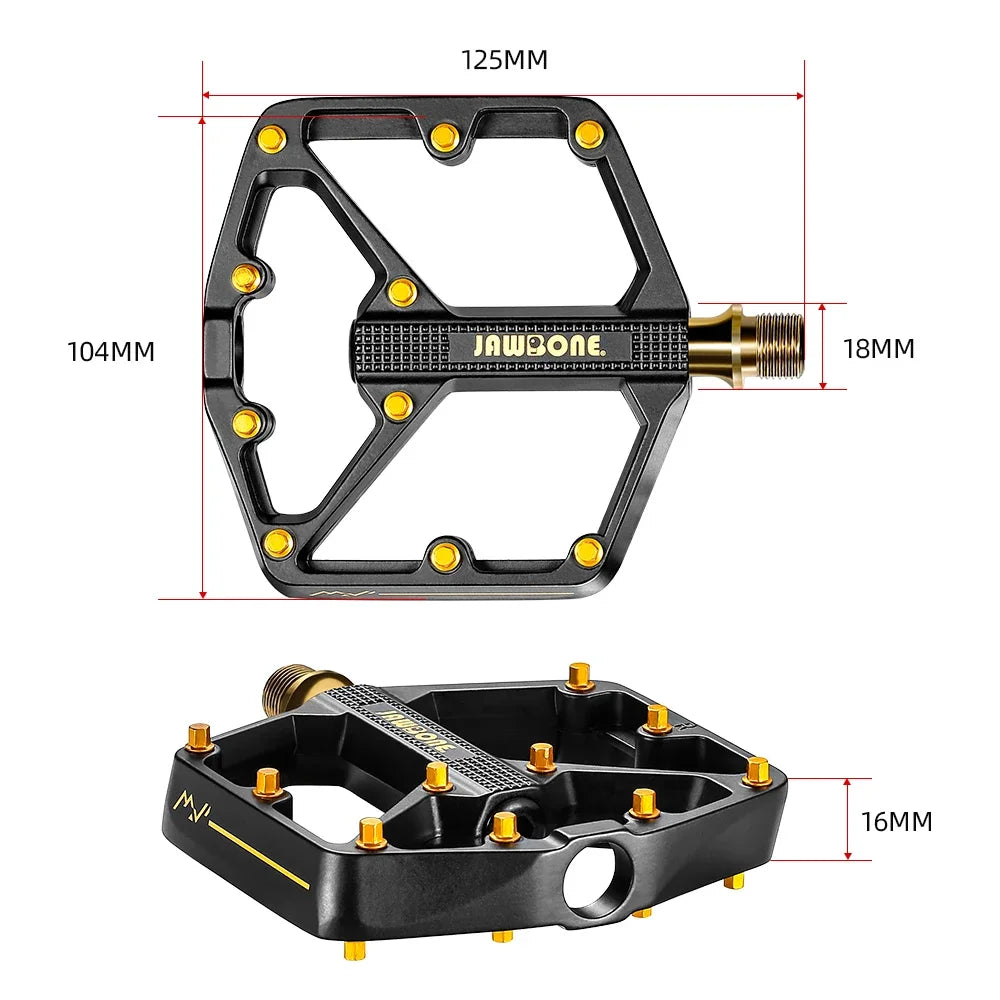 `JAWBONE MTB Flat Pedal | Aluminum 125x104mm CrMo Axle – Trail & Enduro`