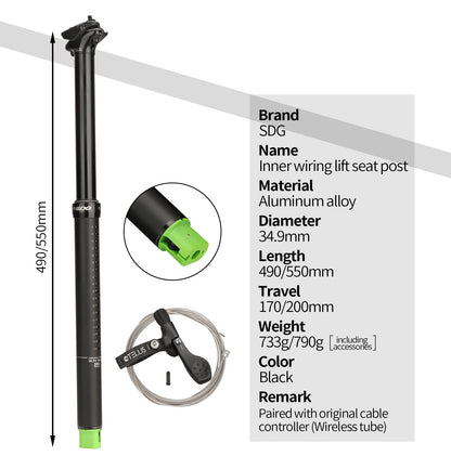 ONE Dropper Seatpost – 34.9mm | 481mm | 788g | Interne Zugführung | Trail & Enduro