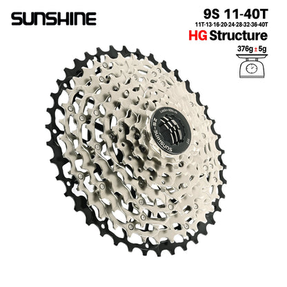SUNSHINE Ultralight Bicycle Cassette Freewheel Carbon Steel Material 9/10/11/12/13 Speed HG Structure Sprocket for Mountain Bike