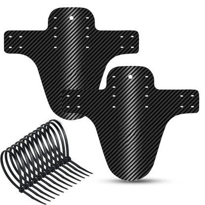 MTB Carbon Mud Guard Set – Universelles Schutzblech für Vorder- & Hintergabel | Inkl. 5 Kabelbinder