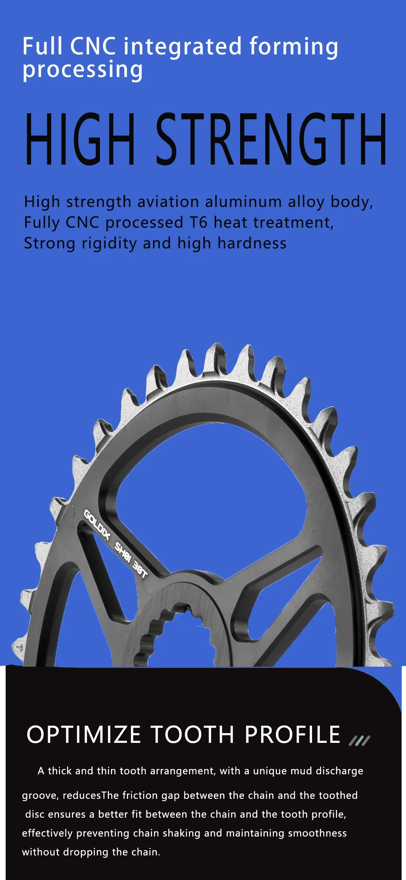 GOLDIX Wide-Narrow Chainring – Shimano Deore XT M7100 M8100 M9100 | 12-fach | MTB Kettenblatt 1x | verschiedene Größen