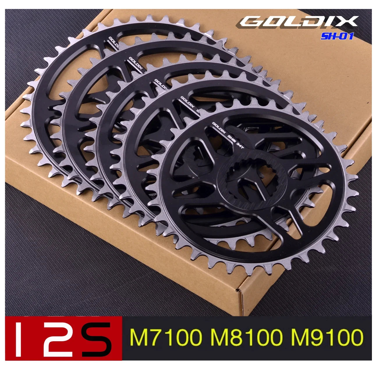 GOLDIX Wide-Narrow Chainring – Shimano Deore XT M7100 M8100 M9100 | 12-fach | MTB Kettenblatt 1x | verschiedene Größen