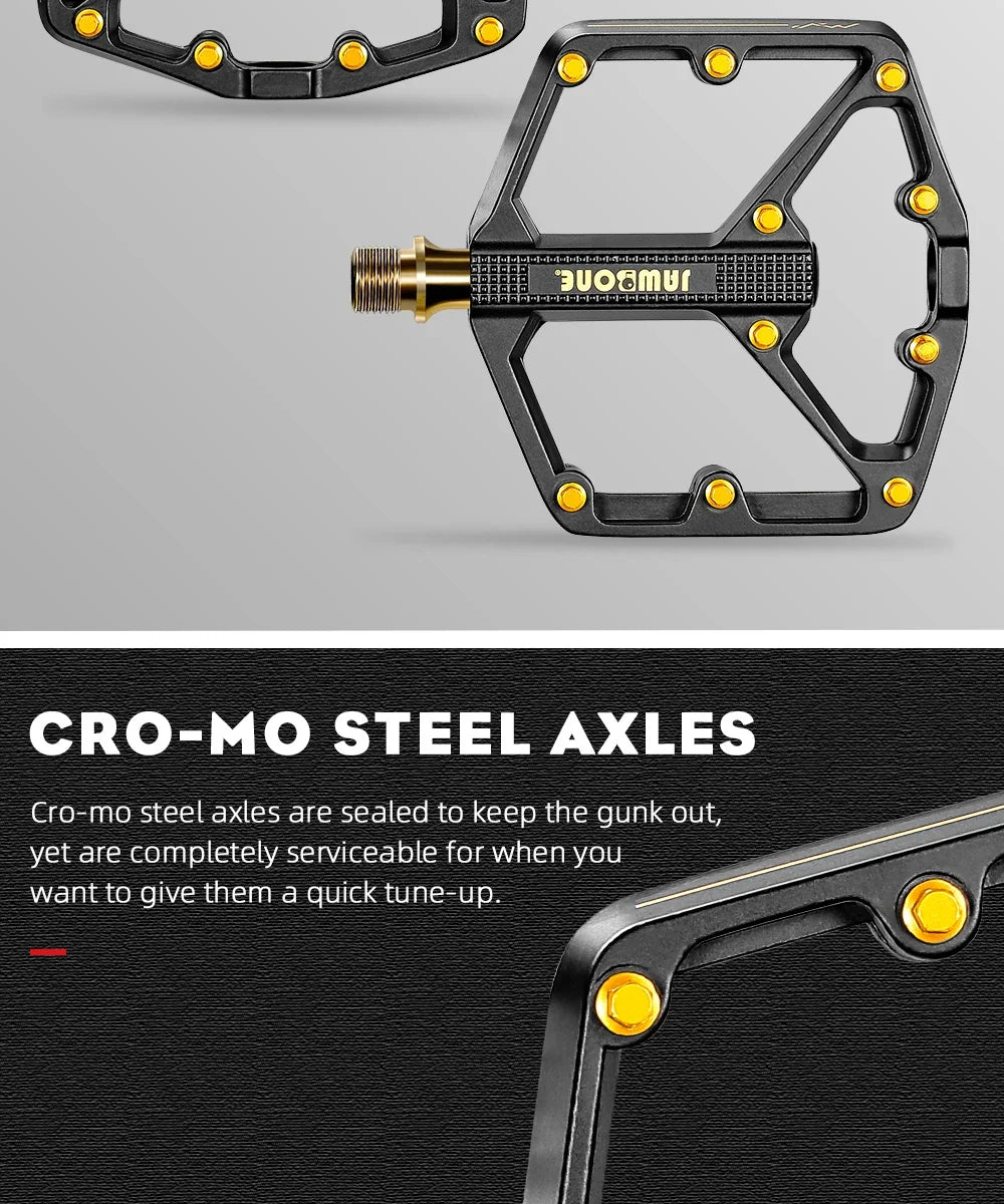 `JAWBONE MTB Flat Pedal | Aluminum 125x104mm CrMo Axle – Trail & Enduro`