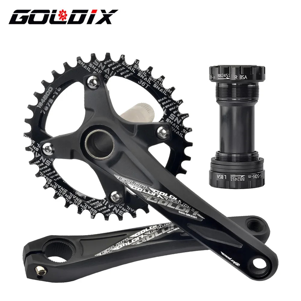GOLDIX 104BCD MTB Crankset 32T/34T/36T/38T Narrow Wide