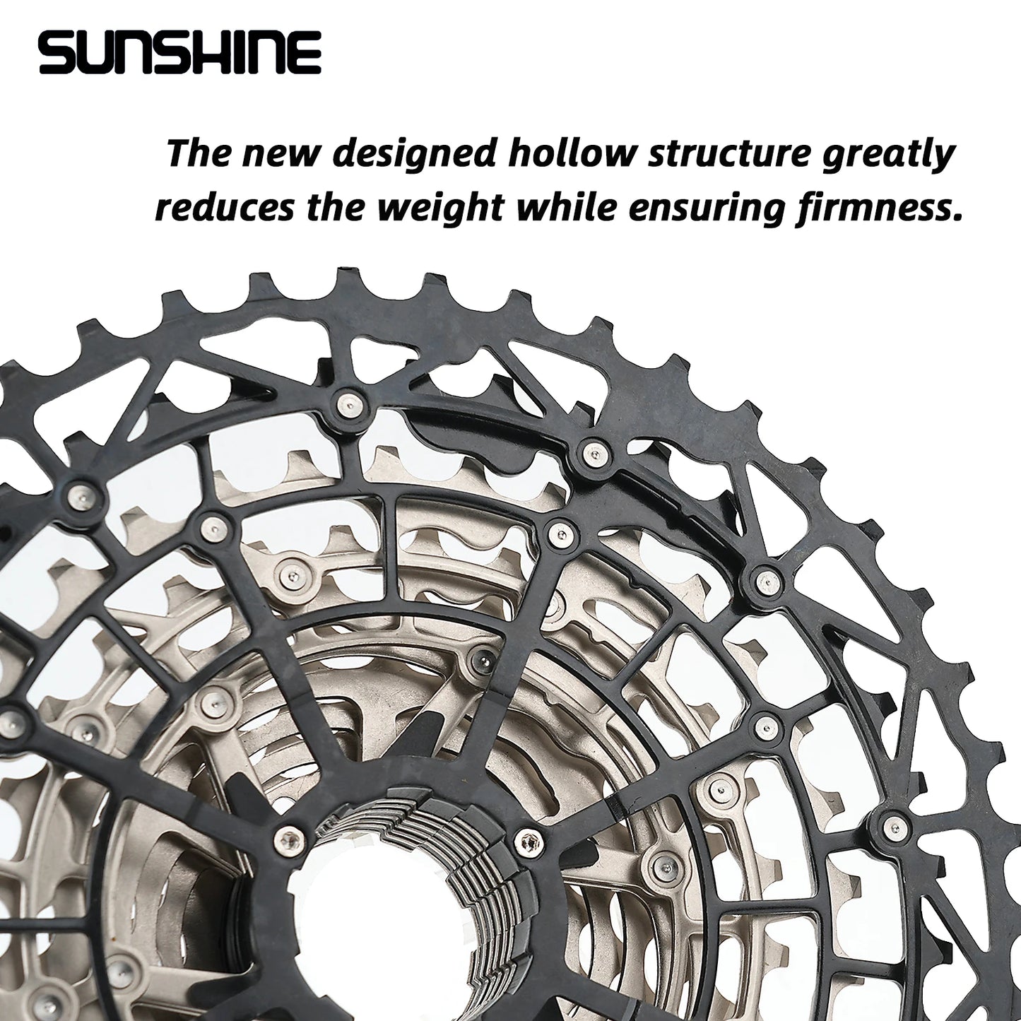 SUNSHINE Ultralight Bicycle Cassette Freewheel Carbon Steel Material 9/10/11/12/13 Speed HG Structure Sprocket for Mountain Bike