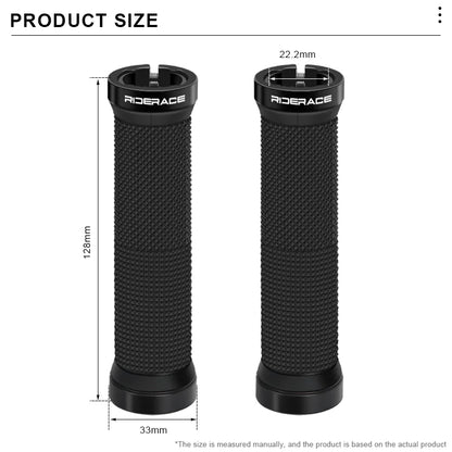 RIDERACE Bicycle Handlebar Grips Lock on MTB Mountain Bike Handle Bar Cover Shockproof Non-Slip Ergonomic Cycling Grips Rubber