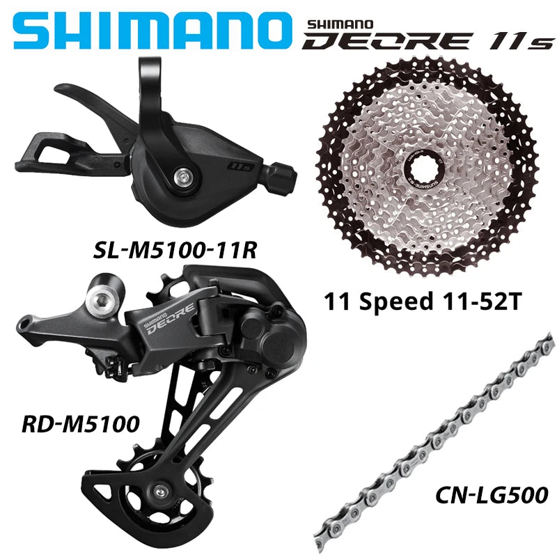 SHIMANO DEORE M5100 1X11Speed Groupset RAPIDFIRE PLUS Shifting Lever Rear Derailleur Sunshine MTB Bike Cassette 46T 50T 52T