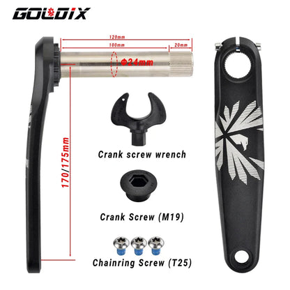 GOLDIX MTB Crankset – 1x | 30/32/34/36/38T | BSA 68/73mm | 170/175mm | GXP incl. Bottom Bracket