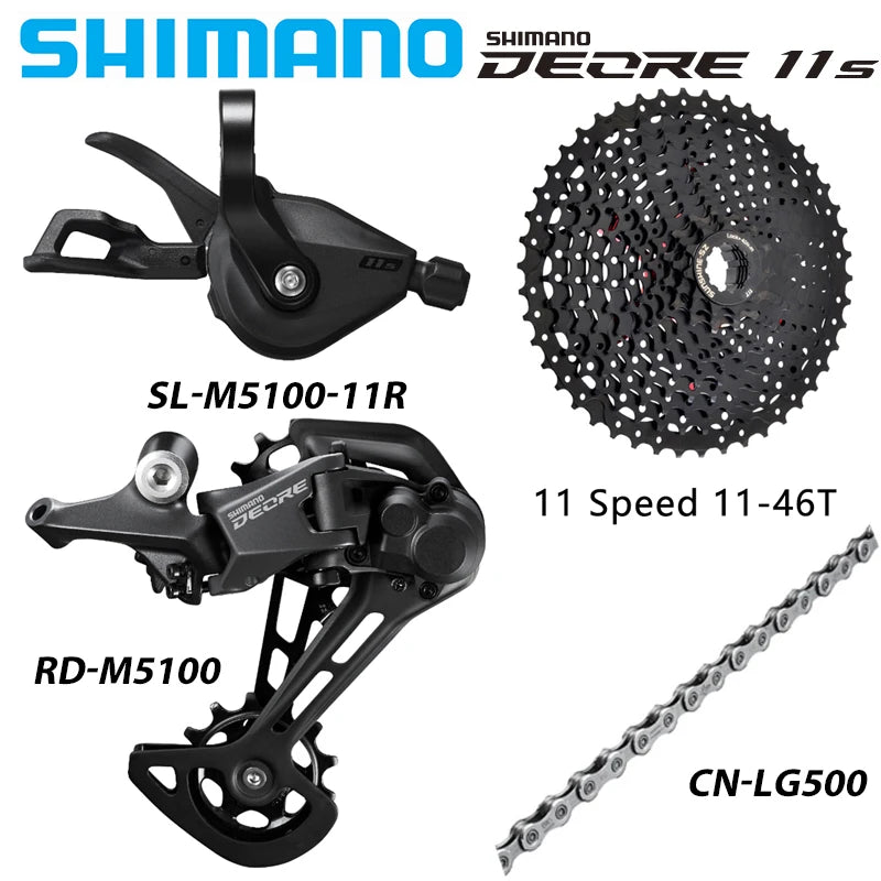 SHIMANO DEORE M5100 1X11Speed Groupset RAPIDFIRE PLUS Shifting Lever Rear Derailleur Sunshine MTB Bike Cassette 46T 50T 52T