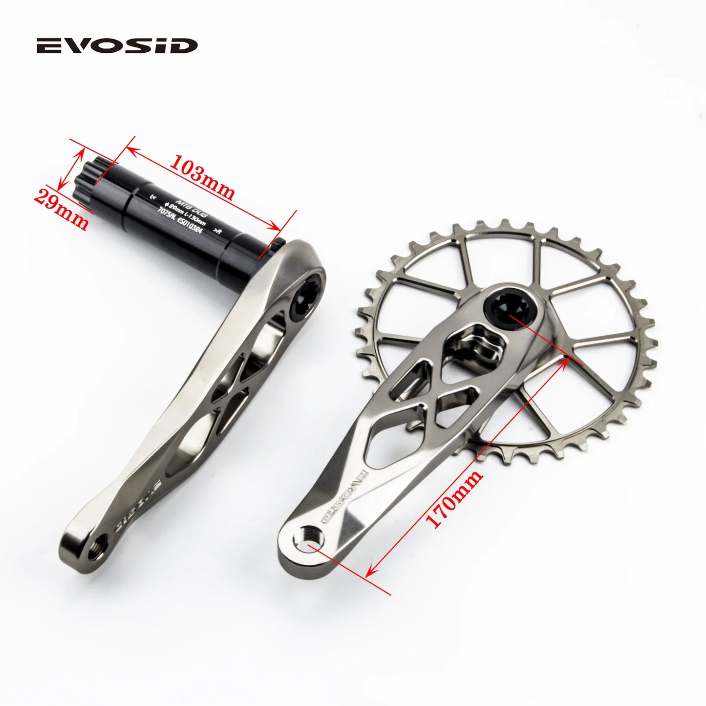EVOSID Ultralight MTB Crank – DUB Spindle 29mm | 160–175mm