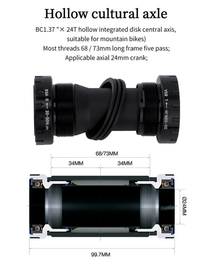 GOLDIX MTB Crankset – 1x | 30/32/34/36/38T | BSA 68/73mm | 170/175mm | GXP incl. Bottom Bracket