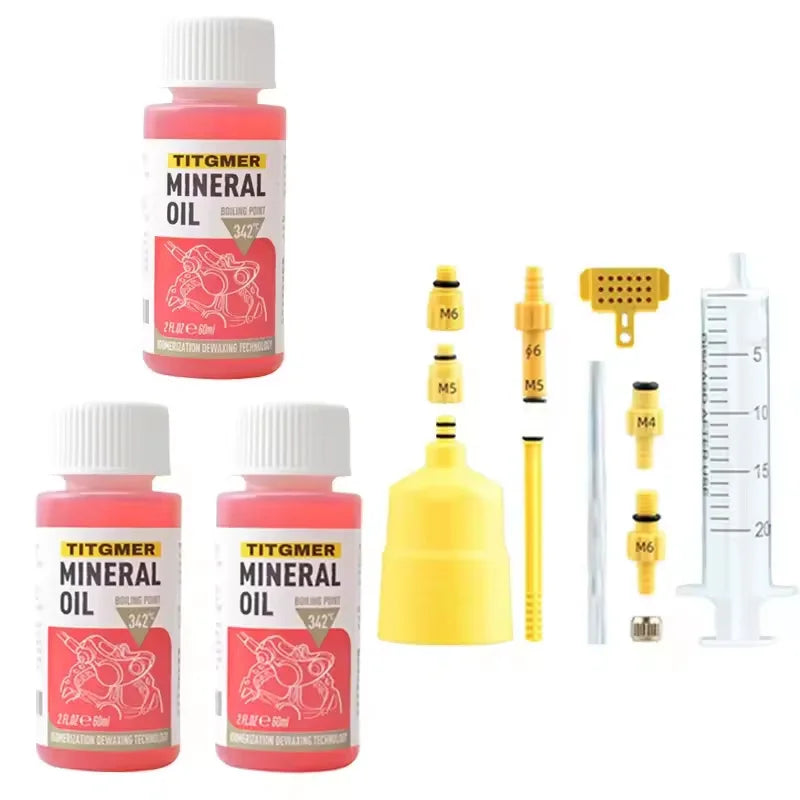 High Performance Bike Brake Mineral Oil - 60ml/2oz - Ideal for Shimano and Tektro Hydraulic Brake Systems