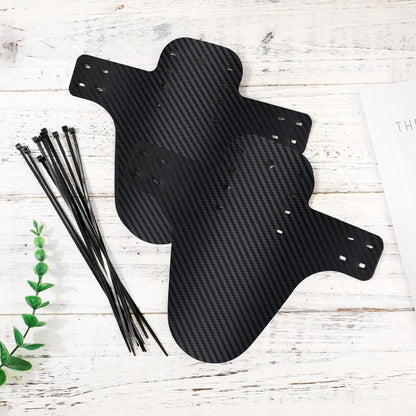 MTB Carbon Mud Guard Set – Universelles Schutzblech für Vorder- & Hintergabel | Inkl. 5 Kabelbinder