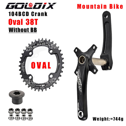 GOLDIX MTB Kurbelgarnitur 104BCD – 10/11/12-fach | BSA BB68 inkl. | 170/175mm | 668g | Aluminum