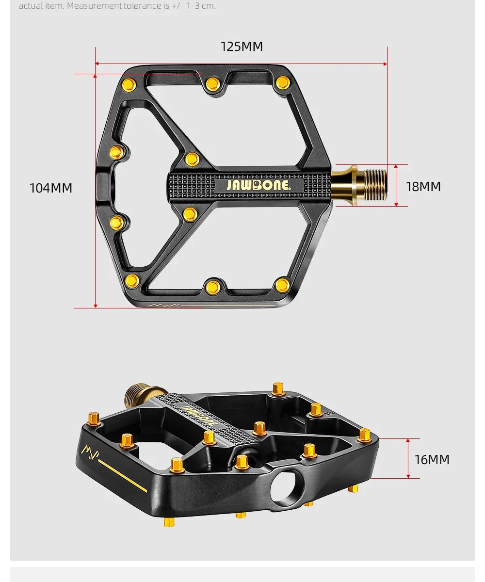 `JAWBONE MTB Flat Pedal | Aluminum 125x104mm CrMo Axle – Trail & Enduro`