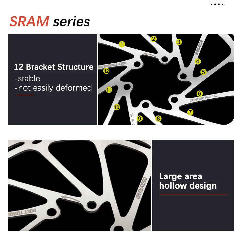 Sram AVID RT56 Bike Brake Rotor Centerline 160 180 203 Hydraulic Disc Brake Rotors With Bolts for MTB Mountain Road Bike Scooter