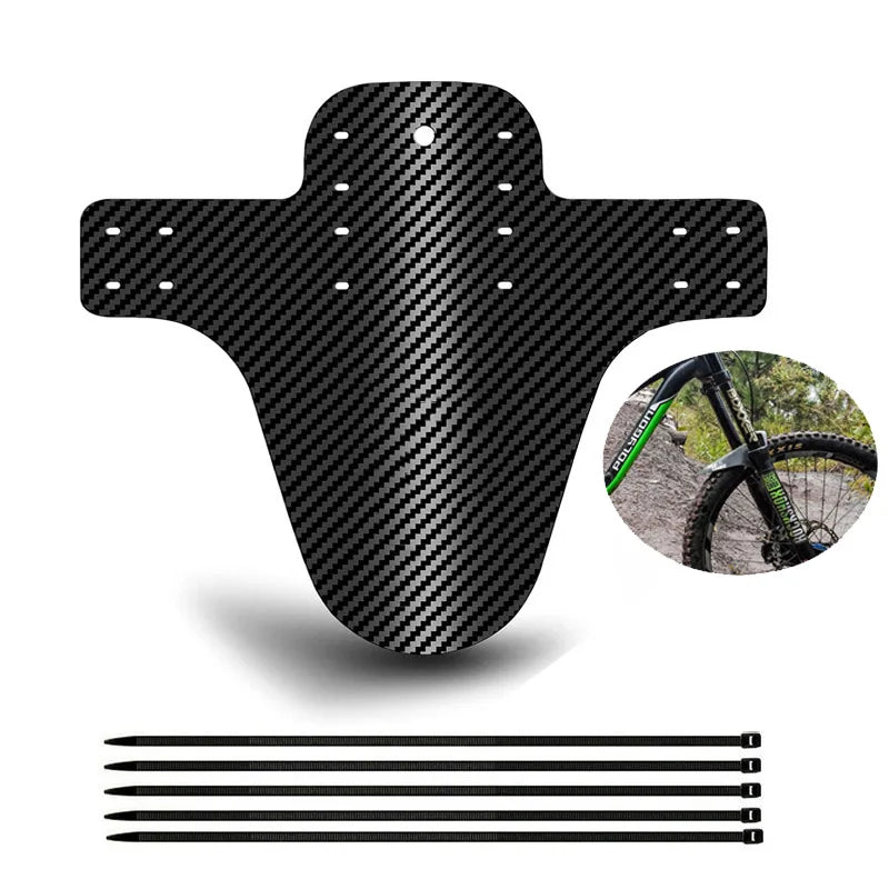 MTB Carbon Mud Guard Set – Universelles Schutzblech für Vorder- & Hintergabel | Inkl. 5 Kabelbinder