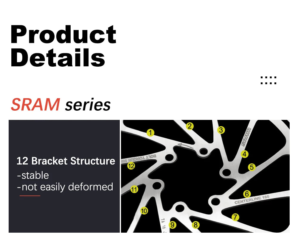 Sram AVID RT56 Bike Brake Rotor Centerline 160 180 203 Hydraulic Disc Brake Rotors With Bolts for MTB Mountain Road Bike Scooter