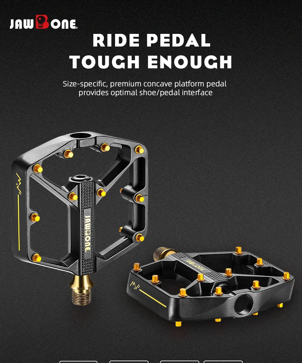 `JAWBONE MTB Flat Pedal | Aluminum 125x104mm CrMo Axle – Trail & Enduro`