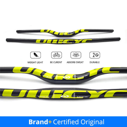 ULLICYC 3K Carbon MTB Lenker – 31.8mm | 580–740mm | Flat & Rise | Fluorescent Yellow | Trail & Enduro