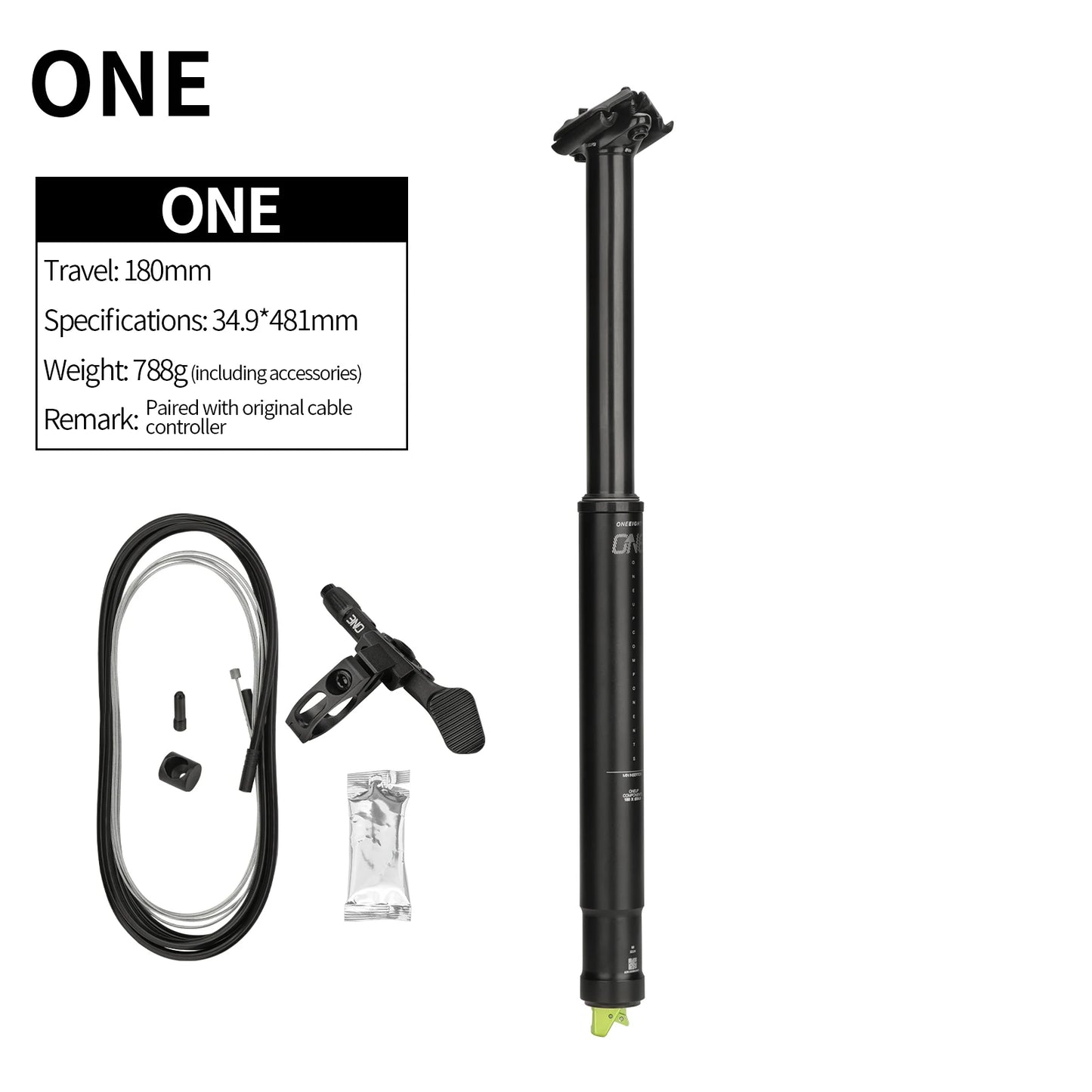 ONE Dropper Seatpost – 34.9mm | 481mm | 788g | Interne Zugführung | Trail & Enduro