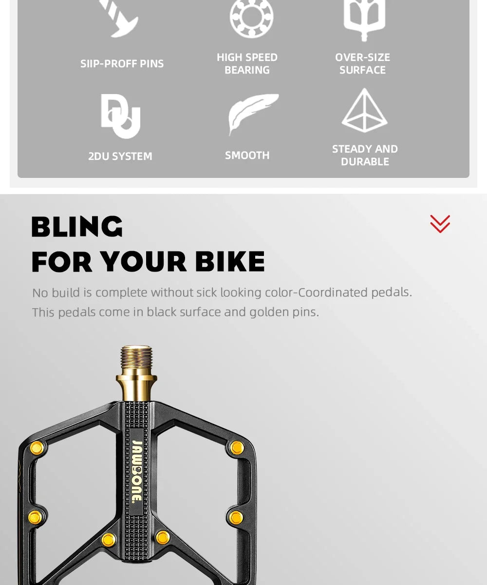 `JAWBONE MTB Flat Pedal | Aluminum 125x104mm CrMo Axle – Trail & Enduro`