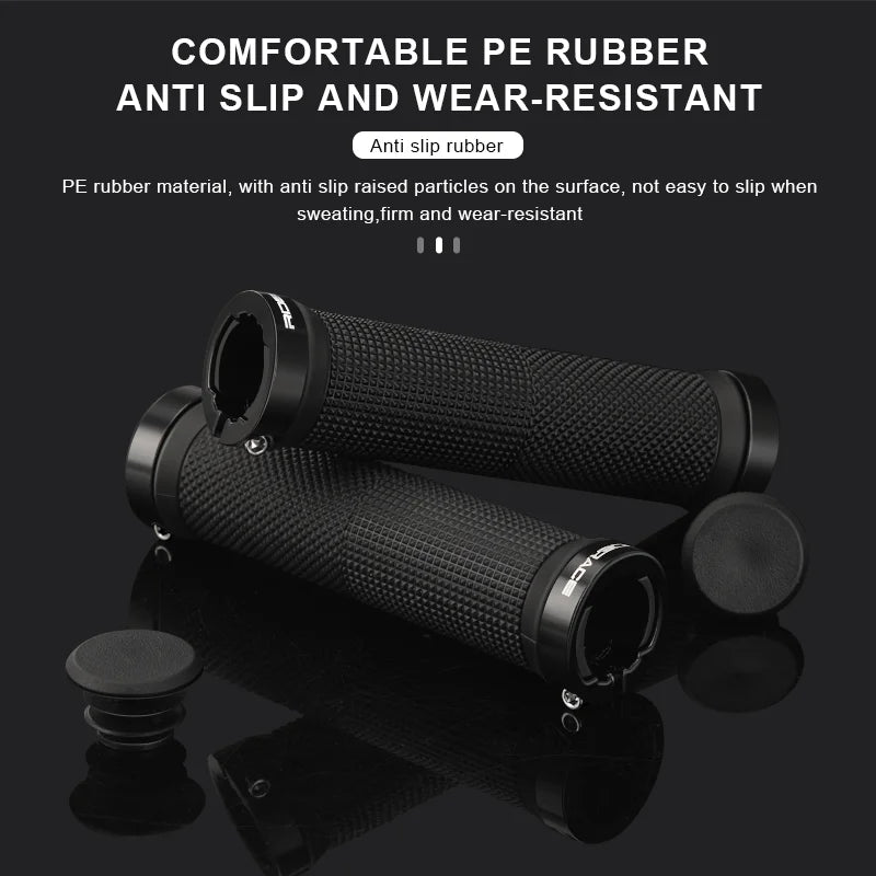 RIDERACE Bicycle Handlebar Grips Lock on MTB Mountain Bike Handle Bar Cover Shockproof Non-Slip Ergonomic Cycling Grips Rubber