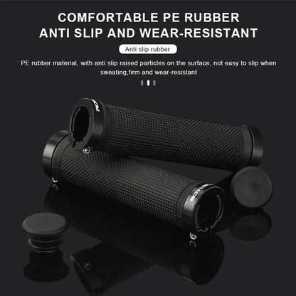RIDERACE Bicycle Handlebar Grips Lock on MTB Mountain Bike Handle Bar Cover Shockproof Non-Slip Ergonomic Cycling Grips Rubber