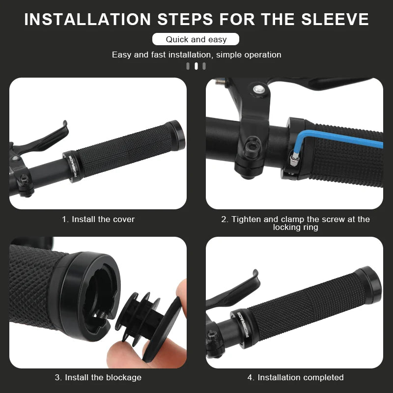 RIDERACE Bicycle Handlebar Grips Lock on MTB Mountain Bike Handle Bar Cover Shockproof Non-Slip Ergonomic Cycling Grips Rubber