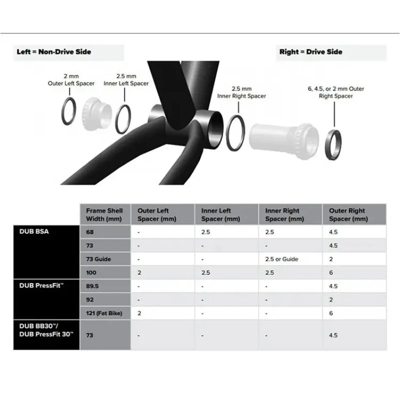 SRAM BB DUB BSA Mountain Bike Bicycle BSA BB For Sram GX NX SX Crankset 68/73mm DUB Central Movemnt Axis Original