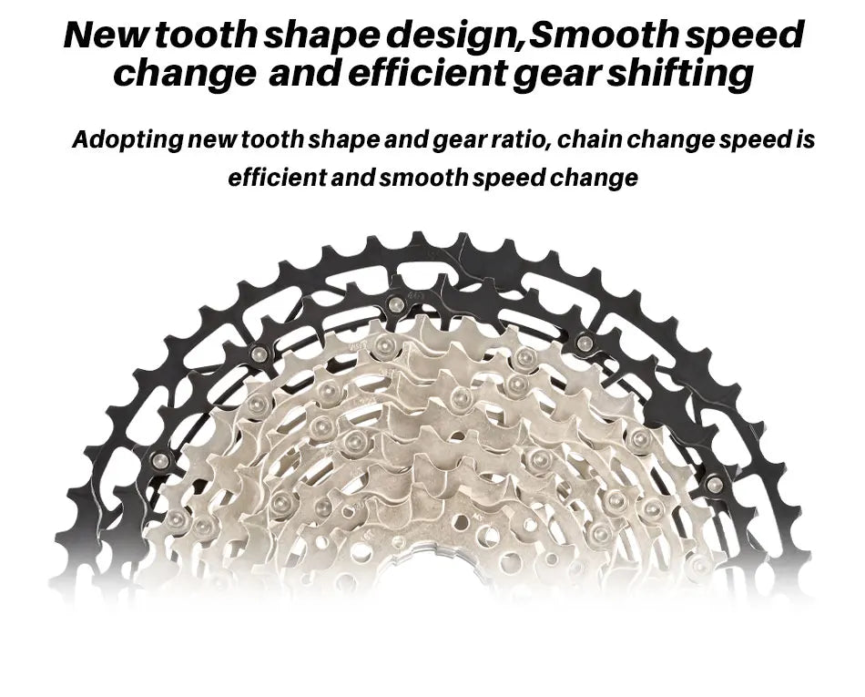 SUNSHINE Ultralight Bicycle Cassette Freewheel Carbon Steel Material 9/10/11/12/13 Speed HG Structure Sprocket for Mountain Bike