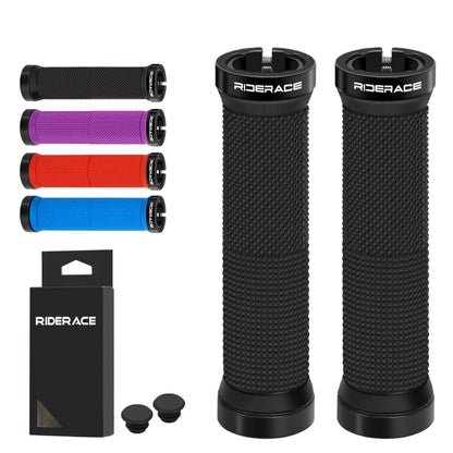 RIDERACE Bicycle Handlebar Grips Lock on MTB Mountain Bike Handle Bar Cover Shockproof Non-Slip Ergonomic Cycling Grips Rubber