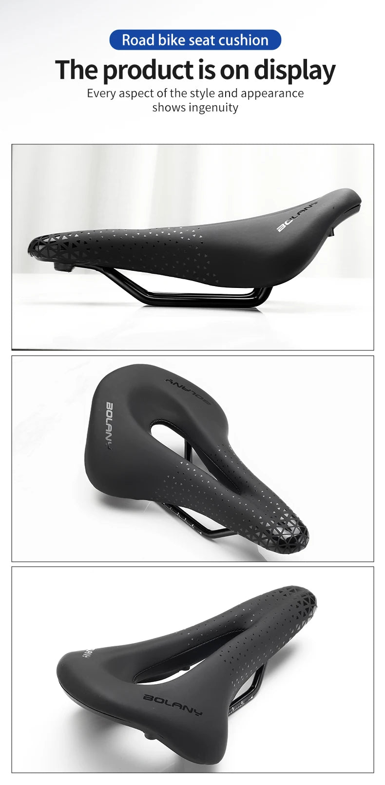 BOLANY Bicycle Saddle PU Leather Ultralight Breathable Comfortable Saddle MTB Bike Seat For Bicycle Accessories