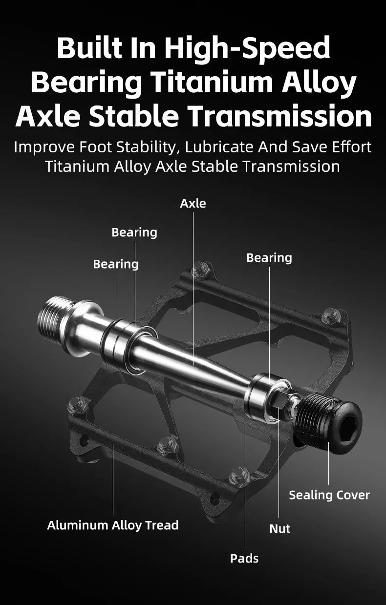WEST BIKING Carbon Fiber Pedal Road Bicycle Pedal 3 Bearing Titanium Alloy Axle Pedal MTB Bicycle Pedal Bicycle Accessories