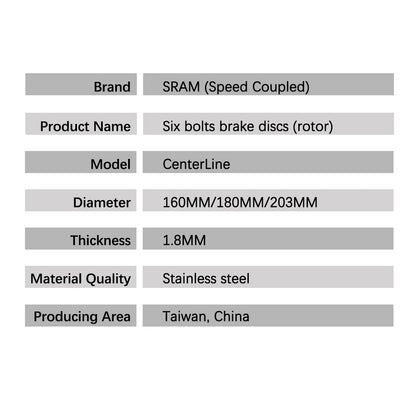 Sram AVID RT56 Bike Brake Rotor Centerline 160 180 203 Hydraulic Disc Brake Rotors With Bolts for MTB Mountain Road Bike Scooter