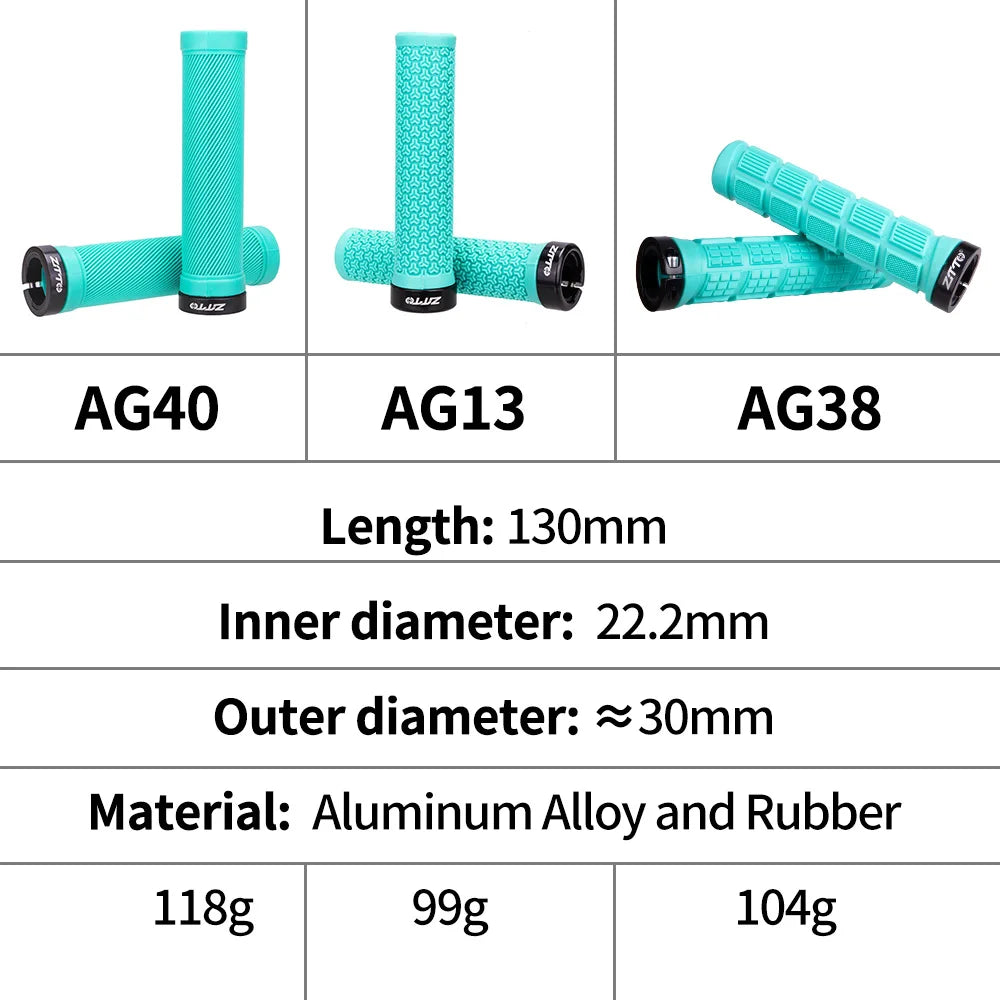 ZTTO 1 Pair AG40 MTB Grips for Mountain Bike Fixed Gear Lock-on Grips Anti-Slip Handlebar Shock-Proof Rubber Bicycle Grip Parts