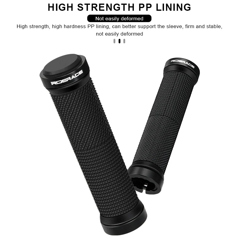 RIDERACE Bicycle Handlebar Grips Lock on MTB Mountain Bike Handle Bar Cover Shockproof Non-Slip Ergonomic Cycling Grips Rubber