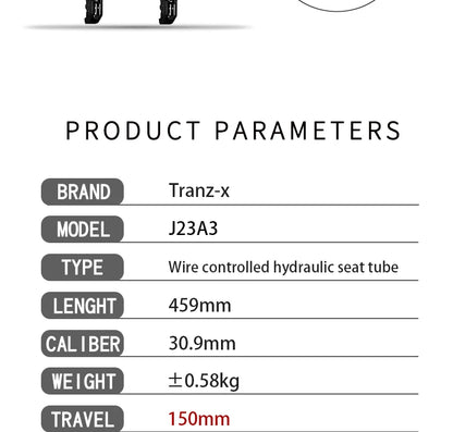 Tranz-X Dropper Seatpost – 30.9mm | 150mm Travel