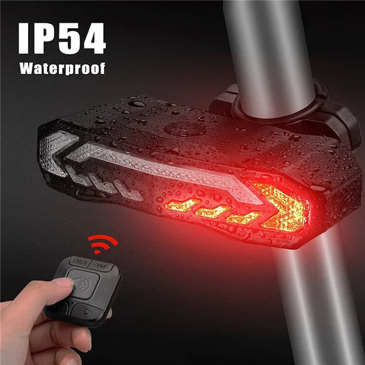 USB Fahrrad Rücklicht mit Alarm – IP65 | 110 dB | Blinker & Bremslicht | 6 Modi | MTB & E-Bike